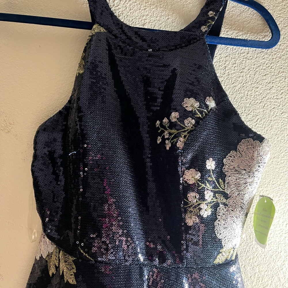 Windsor sequin dress with embroidered flowers